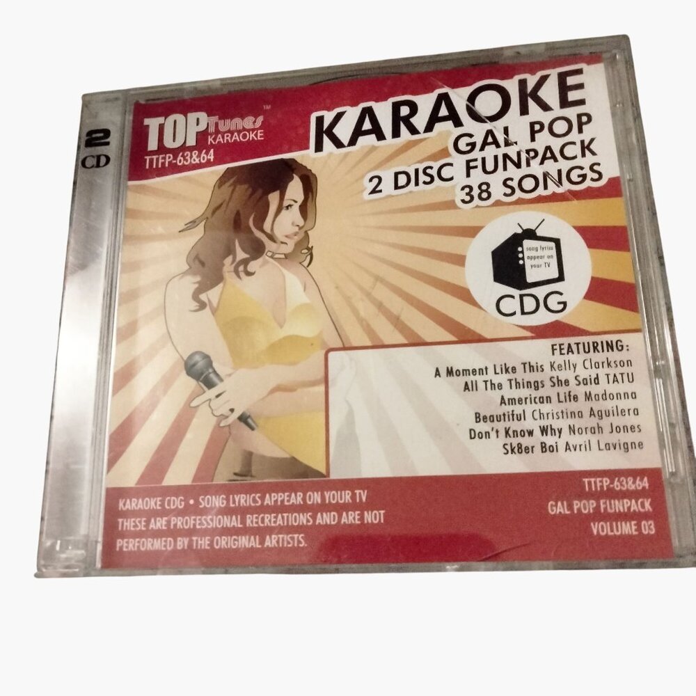 Karaoke Gal Pop 2 Disc Funpack 38 Songs CDG Top Tunes Volume 3